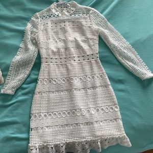 White Open Weave Boho -type Dress